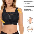BRABIC Women’s Front Closure Bra Post-Surgery Posture Corrector Shaper Tops with Breast Support Band (Black L)