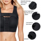 BRABIC Women’s Front Closure Bra Post-Surgery Posture Corrector Shaper Tops with Breast Support Band (Black L)