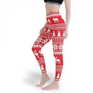 Qunrontan Christmas Elk Damen Stretch-Leggings bequeme Yogahose Caprihose für Sport