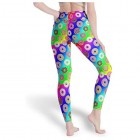 Qunrontan Donut Damen-Leggings aus Baumwolle hohe Taille Yoga-Hose dünne Capri-Strumpfhose für Pilates Fitnessstudio