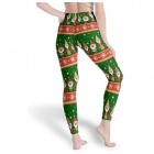 Qunrontan Weihnachten Schnee Grün Frauen Digitaldruck Leggings verschiedene Designs Yoga Hosen Dehnbare Capris Strumpfhosen für Fitness