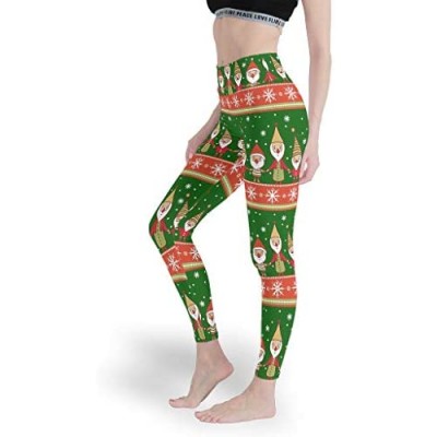 Qunrontan Weihnachten Schnee Grün Frauen Digitaldruck Leggings verschiedene Designs Yoga Hosen Dehnbare Capris Strumpfhosen für Fitness