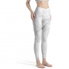 shenminqi Damen-Leggings mit Marmor-Textur bedruckt verschiedene Designs Yogahose dehnbar enge Hose Capris-Strumpfhose für Fitnessstudio