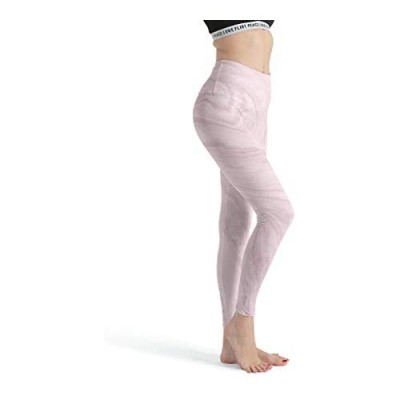 shenminqi Damen-Leggings mit Marmor-Textur nahtlos dünne Capri-Strumpfhose für Fitnessstudio