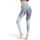 Xuanwuyi Ink Octopus Damen-Leggings mit Kunst aktive Yogahose modische Capri-Strumpfhose zum Spielen