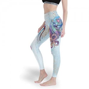 Xuanwuyi Ink Octopus Damen-Leggings mit Kunst aktive Yogahose modische Capri-Strumpfhose zum Spielen