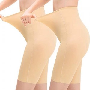 Xnhgfa Damen Miederpants mit Bein Miederhose Hohe Taille Bauch Weg Formender Miederslip Shaping Unterhose Beige+beige L