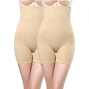 Xnhgfa Shapewear Damen Miederhose mit Bein - Miederpants mit Bauch-Weg Effekt Bauch Kontrolle Shaping Hose Beige+beige M/L