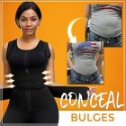 Women Waist Trainer Vest slimming body shaper Neoprene Sweat Vest With Zipper Adjustable Waist Trimmer Belt for Women 2-in-1 Bust Lifter & Waist Shaper (Black XL)