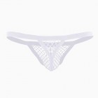 FEESHOW Herren Sexy Mini Slips Tanga Unterwäsche Low Waist Mesh Underwear Transparent Atmungsaktiv Weich Schwarz/Weiß