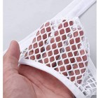 FEESHOW Herren Sexy Mini Slips Tanga Unterwäsche Low Waist Mesh Underwear Transparent Atmungsaktiv Weich Schwarz/Weiß