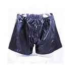 Herren Exotic Boxer Shorts Unterwäsche Künstliche PU Fun Topless Body Weste Schwarz Nachtclub Cosplay SM Anzug Kleidung (Farbe : L)