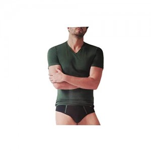 Herren-Unterwäsche-Set aus Baumwolle bi-elastisch halblange Ärmel V-Ausschnitt mit Unterhose für Herren Farbe Grün (Grün) und Teal (Mattan) Art AU340
