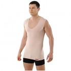 Albert Kreuz Deep-V-Unterhemd unsichtbar Business-Unterhemd aus Stretch-Baumwolle mit extra tiefem V-Ausschnitt ohne Arm Hautfarbe Nude