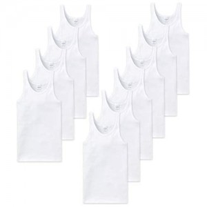 Schiesser Herren Unterhemd 10er Pack - Cotton Basic Feinripp Doppelripp weiß