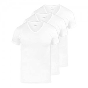 Snocks Unterhemd Herren V-Ausschnitt (3er Pack) Weiß (S-3XL)