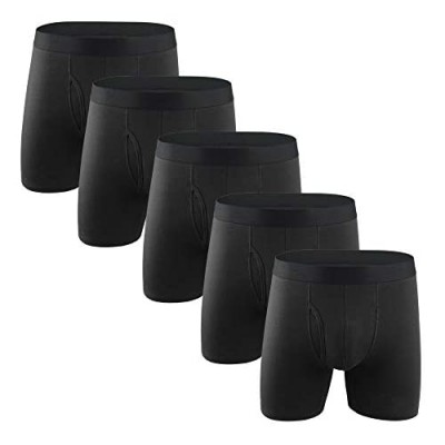 Misfuso Herren Boxershorts 5er Pack Unterwäsche Unterhosen Männer Retroshorts mit längerem Bein S-2XL aus Baumwolle