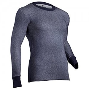 Indera Men's Dual Face Raschel Knit Performance Thermal Underwear Top with Silvadur Navy 3X-Large