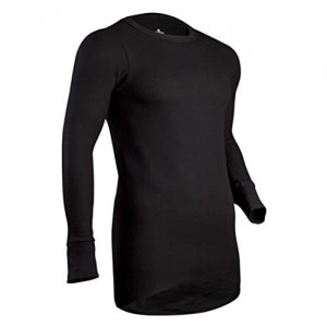 Indera Men's Icetex Cotton Outside/Fleeced Polyester with Silvadur Inside Top Black XX-Large