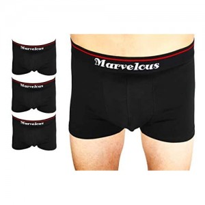 Marvelous Herren Retroshorts 3er Pack Boxershorts Baumwolle Schwarz Versch. Größen