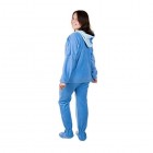 Kajamaz Himmelswolken Unisex Schlafanzug-Einteiler aus Fleece Strampler für Erwachsene mit Füßlingen Einteiler mit Füßlingen für Kinder und Erwachsene in blauen Pastelltönen