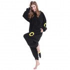 Umbreeon Schlafanzug für Erwachsene Plüsch Einteiler Cosplay Tier Hauskleidung Nachtwäsche Jumpsuit Kostüm für Damen und Herren