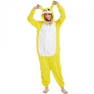 WANGLXPA Weicher Hase Kostüm-Anzug Onesie/Jumpsuit Einteiler Body für Erwachsene Damen Herren als Pyjama oder Schlafanzug Unisex Kostüme