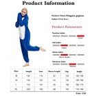 ZHHAOXINPA Pinguin Kostüm-Anzug Onesie/Jumpsuit Einteiler Body für Erwachsene Damen Herren als Pyjama oder Schlafanzug Unisex
