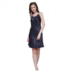 LilySilk Charment Seide Nachthemd Nachtkleid Kurz Damen aus 100% Maulbeerseide von 22 Momme Verpackung MEHRWEG