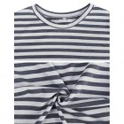 Irevial Damen Kurz Schlafanzug Baumwolle Streifen Pyjama Rundhals-Ausschnitt Streifenhose Hausanzug Sommer Sleepwear