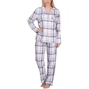 maluuna Flanell Schlafanzug für Damen aus 100% Baumwolle