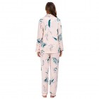 MINTLIMIT Damen Pyjama Set Baumwolle Schlafanzug Lang Nachtwäsche Langarm Oberteil mit Knopfleiste und Hose Hausanzug Sleepwear Lounge Sets