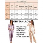 ohyeahlady Damen Schlafanzug 3/4 Arm V Ausschnitt Satin Nachtwäsche Pyjama-Set Loungewear