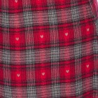 BIG FEET PAJAMA CO. Rot & Grau mit kleinen grauen Herzen Karierter Baumwollflanell Erwachsene Onesie Fußpyjamas mit Butt Flap hinteren Klappe für Männer & Frauen