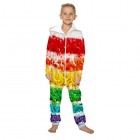 FGVBWE4R Kinder Winter Overall mit Tasche Unisex Regenbogen Print 3D Print Overall Zip Playsuit Kinder Pyjama Nachtwäsche Cosplay