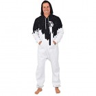 LLSS Unisex Schwarz-Weiß-Hoodie 3D ing Hoodies Pyjama One Piece Jumpsuit Herren Winter Reißverschluss Tasche Kleidung