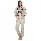 XiaoHeJD Overall NASA Astronaut Space Suit Party Lässig Big Pocket Home Pyjamas Kordelzug Hooded Jumpsuit