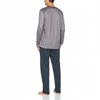Calida Herren Pyjama mit V-Ausschnitt Comfy Zone Schlafanzug mit unifarbener Hose