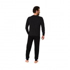 Herren Schlafanzug Pyjama Langarm mit Rundhals und Bündchen Minimal-Print 66624 Farbe:schwarz Größe:54