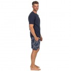 Herren Shorty Pyjama Kurzarm Schlafanzug im sommerlichen Hawaiii-Hemden Look