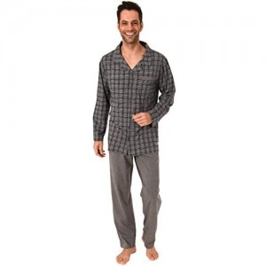 NORMANN WÄSCHEFABRIK Herren Pyjama Langarm zum durchknöpfen - auch in Übergrössen bis Gr. 70-291 101 90 483