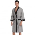 Aibrou Unisex Bademantel aus Baumwolle leicht Nachtwäsche Spa-Robe