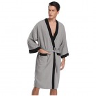 Aibrou Unisex Bademantel aus Baumwolle leicht Nachtwäsche Spa-Robe