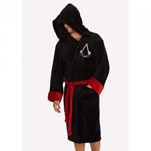Groovy Assassin's Creed Bademantel mit Kapuze Polyester Schwarz Einheitsgröße