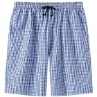 JINSHI Herren Pyjama-Shorts Baumwolle Schlaf Kurze Taschen Schlafhose Plaid Lounge Shorts