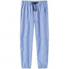 JINSHI Herren Schlafanzughosen Karierte Pyjamahose Baumwolle Nachtwäsche Lang Loungewear