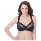 Curve Muse Womens Plus Size Minimizer Underwire Bra with Lace Embroidery-2 Pack-Butter Milk Black-36DDDD