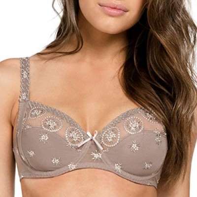 Louisa Bracq 44001 Women\'s Chantilly Embroidered Lace Underwired Full Cup Bra