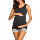 Nrpfell Mutterschafts Weste Mutterschafts Stilloberteile Schwangerschafts Stillkleid T-Shirt Laktations Hemd Grau XL