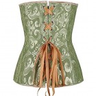 TTCI-RR Korsagen Bustiers Einfacher Eleganter Korsett Overbust Bustier Plastik Entbeinte for Frauen Blumenkorsett Shapewear Outfit (Color : Green Size : L)